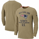 Men's New England Patriots Nike Tan 2019 Salute to Service Sideline Performance Long Sleeve Shirt